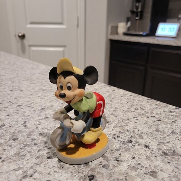 Walt Disney Productions Collectibles Mickey Mouse Cyclist Disney Ceramic 4” Tall - Picture 1 of 6